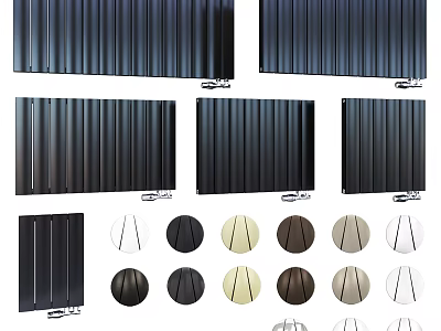 Modern Radiator With Vertical Horizontal Designs Multiple Color Choices And Mounting Accessories 3d model