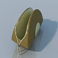 Brown Hinged Door Featuring Curved Shape Light Interior Zipper Detail And Strap