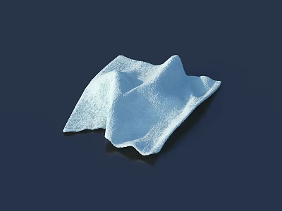 Soft Folded Blue Household Cleaning Cloth With Absorbent Texture For Home Kitchen And Bathroom 3d model