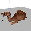 Realistic Lying Camel Figure With Hump And Neck Chain Decoration