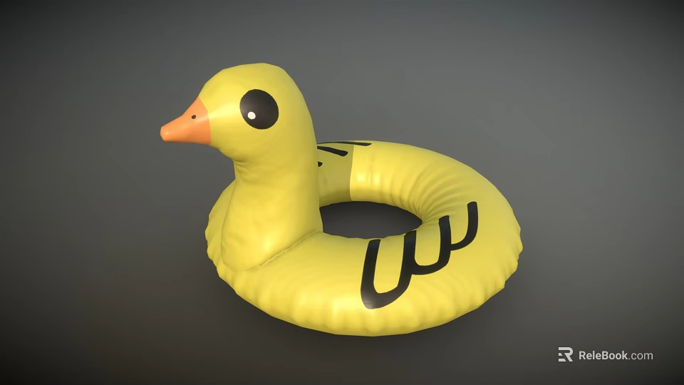 Yellow Duck Shaped Inflatable Swimming Ring Sports Equipment For Safe Water Floating 3d model 