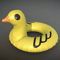 Yellow Duck Shaped Inflatable Swimming Ring Sports Equipment For Safe Water Floating