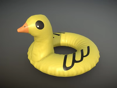 Yellow Duck Shaped Inflatable Swimming Ring Sports Equipment For Safe Water Floating 3d model