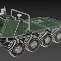 Green Porterba Multi Wheeled Utility Vehicle With Roof Mounted Equipment
