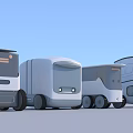 Smart Machines In Various Sizes Displayed Side by Side With White Compact Design 3d model