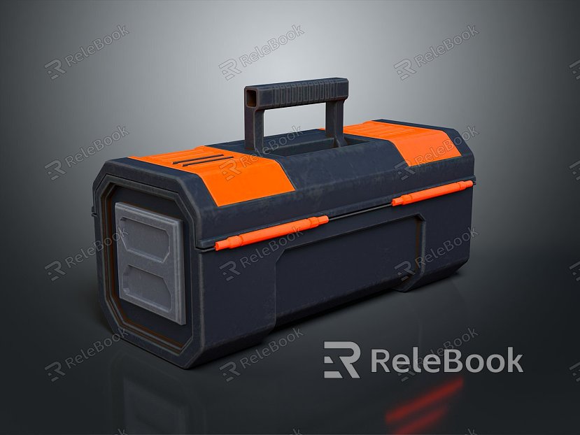 toolbox plastic suitcase iron box plastic box box box container model