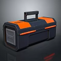 Household Essentials Black and Orange Toolbox with Handle for Durable Home Tool Storage Organizer