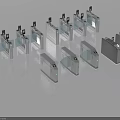 Modern Automatic Metal Turnstiles Public Facility Access Control Entry System For Public Places 3d model