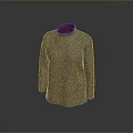 Warm Brown Turtleneck Sweater With Knitted Texture For Casual Wear