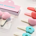 Colorful Hair Clips With Flower Heart Shapes In Transparent Plastic Packaging