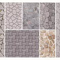 Garden Paving With Various Natural Stone Patterns And Decorative Textures 3d model