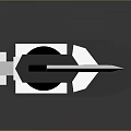 Traditional Japanese Sword with Black Handle and Silver Engraved Blade on Dark Background