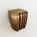 Sleek Modern Bronze Stool With Unique Pleated Sides And Artistic Design 3d model