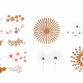 Modern Decorative Wall Decor With Geometric Circular And Fan Shaped Wooden Art Pieces