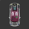 Tech Exhibition Hall Featuring Modern Luxury White Sports Car Display with Innovative Design