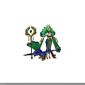 Elegant Peacock Themed Character With Green Blue Feathers And Mythical Peacock Creature