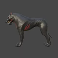 Fierce Black Wolf Game Movie Character With Red Eyes And Sharp Teeth