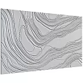 Silver Wall Decor With Wavy Lines And Intricate Texture Patterns