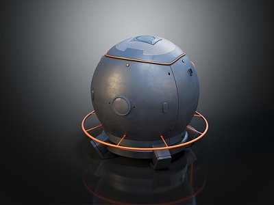 modern life-support capsule life-support system 3d model