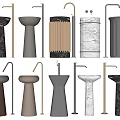 Modern wash basin column basin faucet 3d model