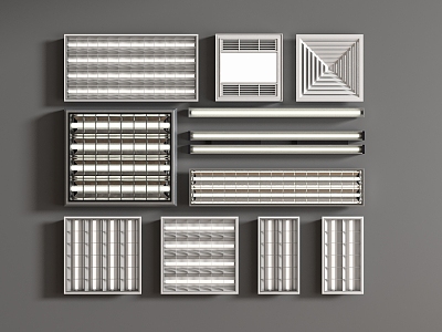 Modern Grille Lamp Combination 3d model