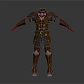 Brown Fantasy Armor Design With Metallic Accents And Leather Details