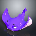 Cute Purple Stingray With Spots Big Eyes And Wing Like Fins In 3D Cartoon Design