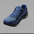 Blue Sports Running Shoes With Mesh Upper Design And White Sole For Comfortable Wear