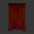 Classic Red Traditional Cabinet With Double Doors And Elegant Wooden Design