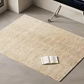 Beige Square Rug With Open Book Placed On Modern Room Floor 3d model