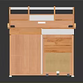 Wooden Study Desk With Shelf Unit Drawer Storage And Modern Stable Design