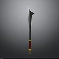 Stunning Decorative Sword With Black Blade And Red Yellow Hilt Design