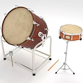 Professional Drum Equipment Set With Bass Drum Snare Drum Metal Stands And Drumsticks