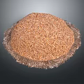 Round Brown Dried Plant Hay With Silver Fringed Edge Isolated On Dark Background