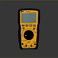 Yellow Black Digital Multimeter With LCD Screen Measurement Knob And Buttons