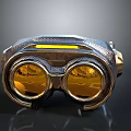 Breathtaking Natural Scenery Reflected In Golden Goggles Lens With Mountain View