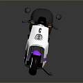 Electric Duren Scooter With White Purple Body And Black Seat Modern Design