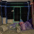 Ancient Stone Room Interior With Broken Sculpture Carving Fragments And Stone Blocks