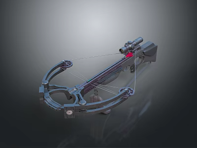 Modern Metallic Crossbow With Scope Mechanical Structure And High Precision Design 3d model