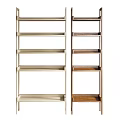 Two Tone Bookcase With Light And Dark Wood Open Shelves Design