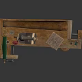 Rustic Wooden Workbench Furniture With Vice Tools Drawers And Small Stool
