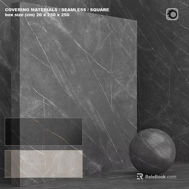 Gray Black Marble Components With Natural Vein Texture For Modern Interior Design 3d model 