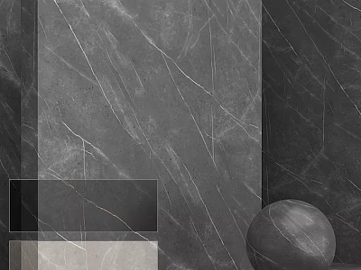 Gray Black Marble Components With Natural Vein Texture For Modern Interior Design 3d model