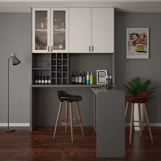 Modern Wine Cabinet 3d model