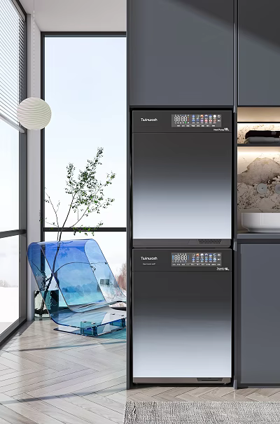 Toshiba Twin Drum Washing Machine With Digital Control Panel In Modern Home Interior 3d model