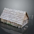 Traditional Thatched Roof Wooden House Model With Detailed Structure And Classic Design