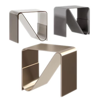 Modern Geometric Side Table With Metal Frame And Sleek Multi Color Design 3d model