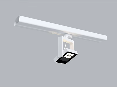 Modern White Ceiling Downlight Spotlight With Adjustable Head And LED Bulbs 3d model
