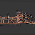 Brown Wooden Equipment Structure With Roof Fence Pipes And Brackets
