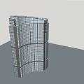 Modern High Rise Office Building Exterior With Curved Glass Facade Design